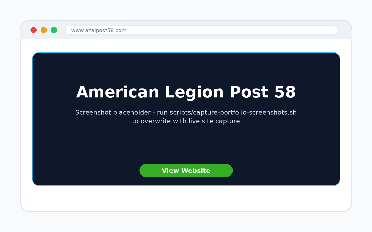 American Legion Post 58 website preview