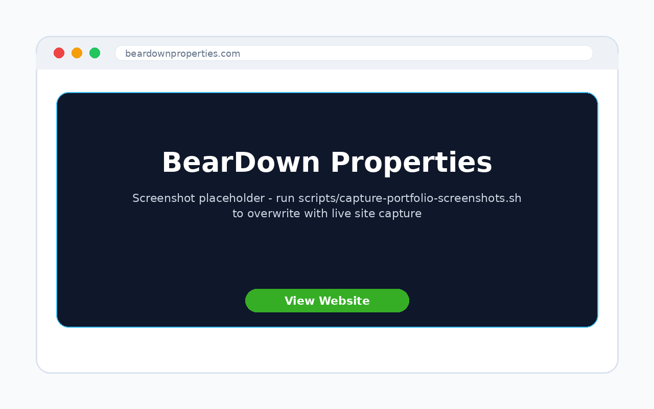 BearDown Properties website preview